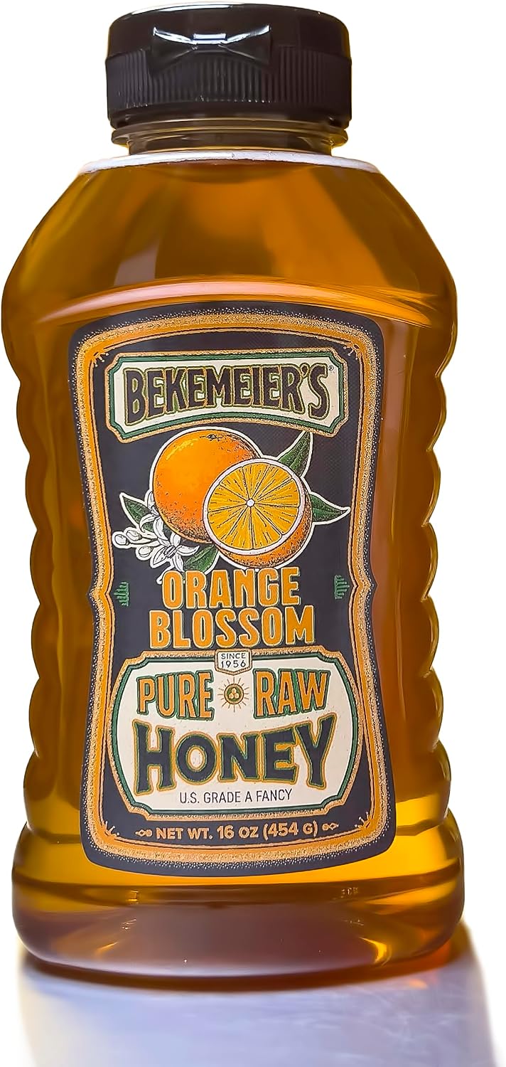 Bekemeier's 100% Pure, Raw Orange Blossom Honey - 16 ounces Squeeze Bottle