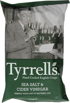 Tyrrells Cider Vinegar and Sea Salt Crisps 150 g (Pack of 12)