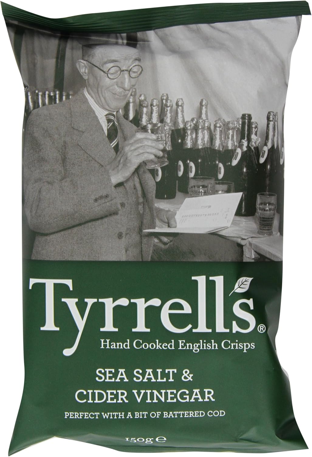 Tyrrells Cider Vinegar and Sea Salt Crisps 150 g (Pack of 12)