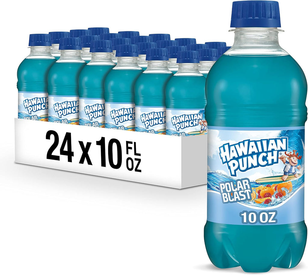 Hawaiian Punch Polar Blast Fruit Juice Drink, 10 Fl Oz Bottles, 24 Count (4 Packs Of 6), Ready-to-drink, On-the-go, Caffeine-free, Carbonation-free, Gluten-free, Excellent Source Of Vitamin C