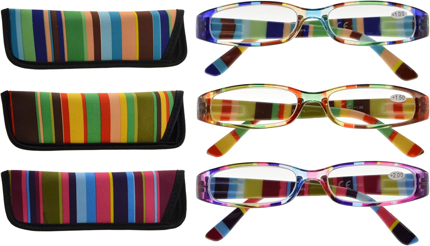 CessBlu Reading Glasses - 3 Pairs Ladies Fashion Reader Eyeglasses for Women Reading