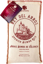Gourmanity 1.1lb/500g Spanish Bomba Rice for Paella, Rey del Arroz Authentic Spanish Bomba Rice from Spain [1.1 Pound]