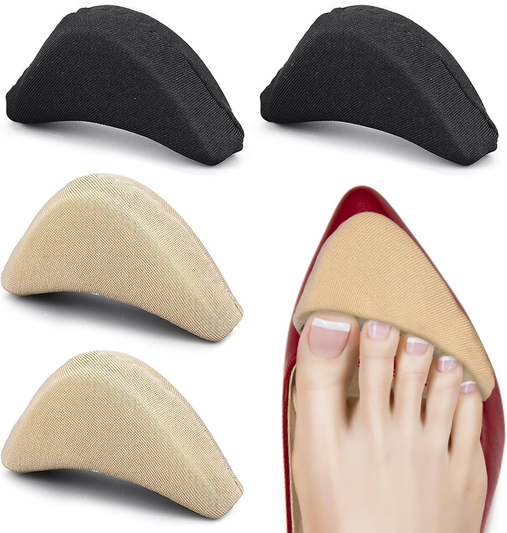 2 Pairs Soft Sponge Adjustable Shoe Filler， Big Toe Plug Foot Brace Shoe Pads Unisex Shoe Too Big Inserts for High Heel Women Reusable Make Big Shoes Fit