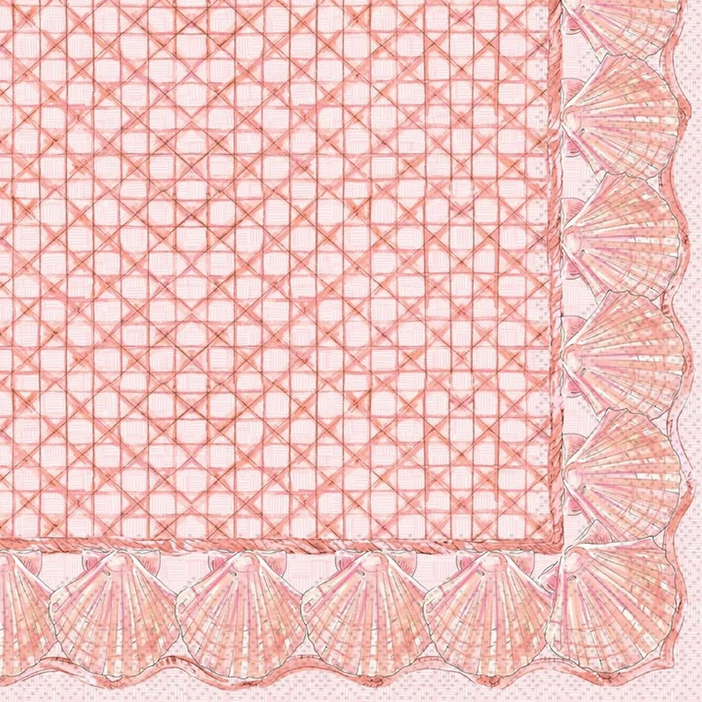 IHR Ideal Home Range Lunch Napkins Disposable 3-Ply Paper Party Supplies, 6.5" x 6.5", Coral Shells, 20-Count