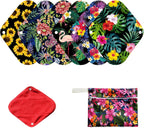 7pcs Set Resuable Menstrual Pads Including 1pc Mini Wet Bag +6pcs Reusable Washable Stay Dry Cloth Menstrual Pad/Women Sanitary Pads/Mama Panty Liners