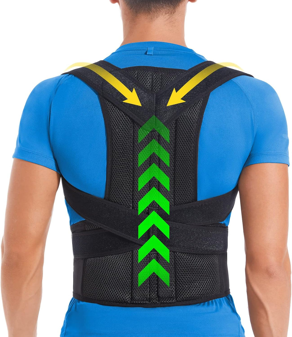 DIANMEI Back Brace Posture Corrector for Women and Men, Back Braces for Upper and Lower Back Pain Relief, Adjustable and Fully Back Support Improve Posture and Lumbar Support(M, 30"-35.5" Waist)