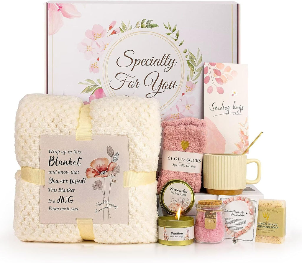 Get Well Gifts for Women Feel Better Gifts Baskets for Women After Surgery Cancer Care Package,Thinking of You Sympathy/Birthday Gift Baskets Hug in a box Gifts for Women,Mom,Her,Wife,Friend,Grandma
