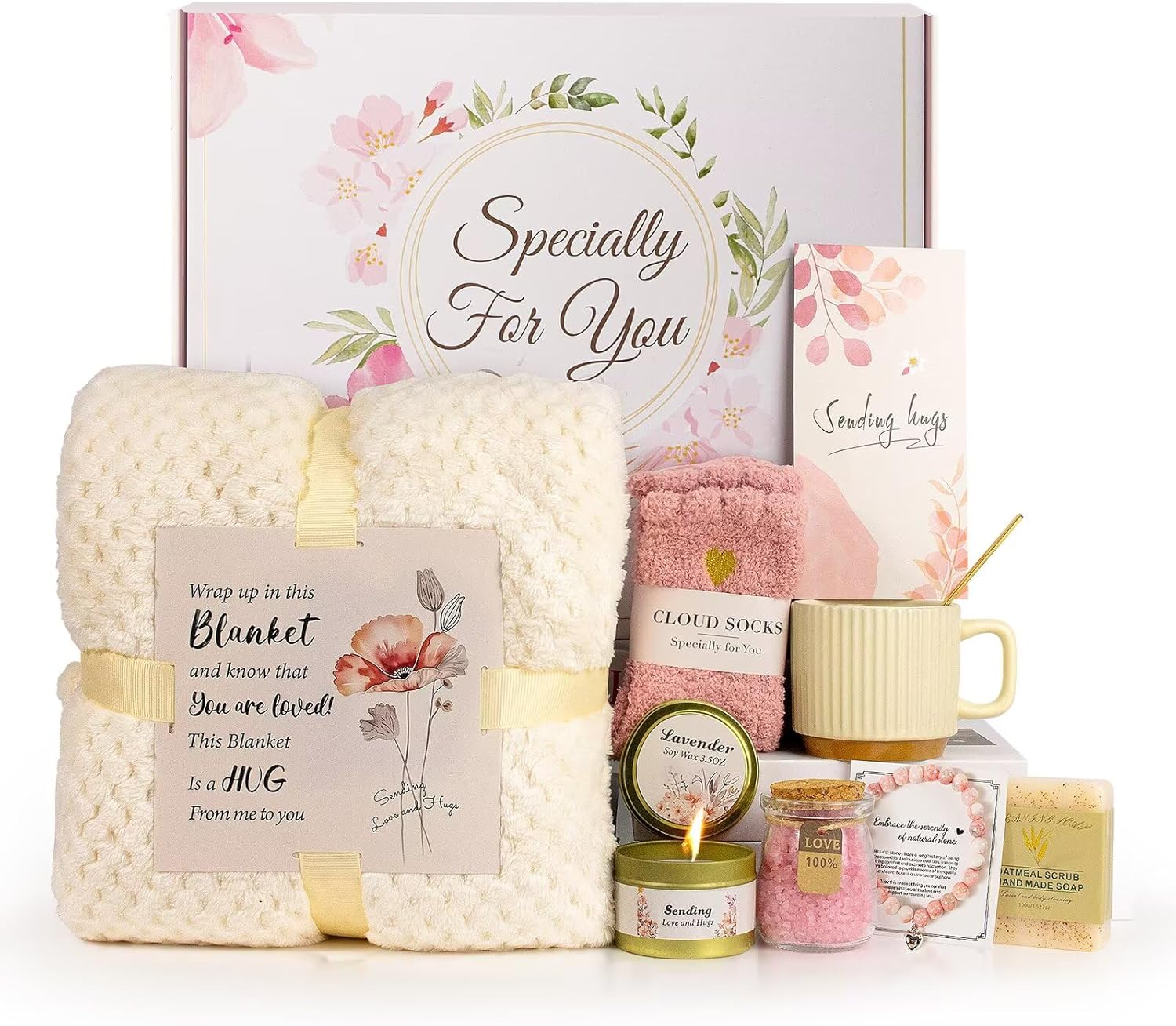 Get Well Gifts for Women Feel Better Gifts Baskets for Women After Surgery Cancer Care Package,Thinking of You Sympathy/Birthday Gift Baskets Hug in a box Gifts for Women,Mom,Her,Wife,Friend,Grandma