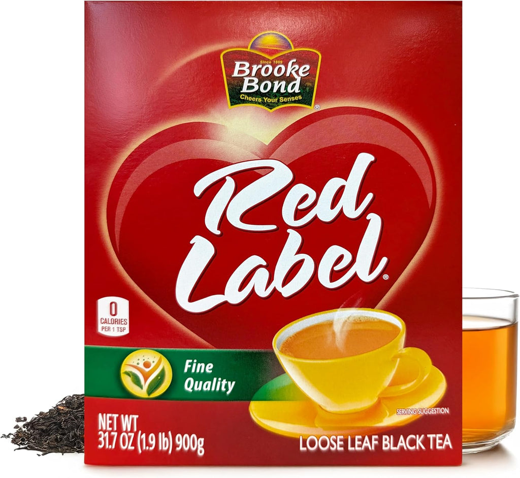 Brooke Bond Red Label Black Tea | Premium Quality | Loose Leaf Tea | Suitable for Indian Chai & Milk | Aromatic & Refreshing Flavor | 900 Grams (Pack of 1)