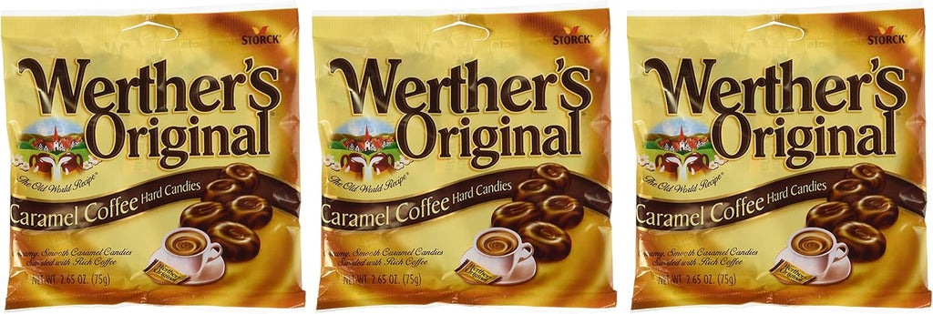 Werther's Original Caramel Coffee Hard Candies 2.65 oz 3 pack