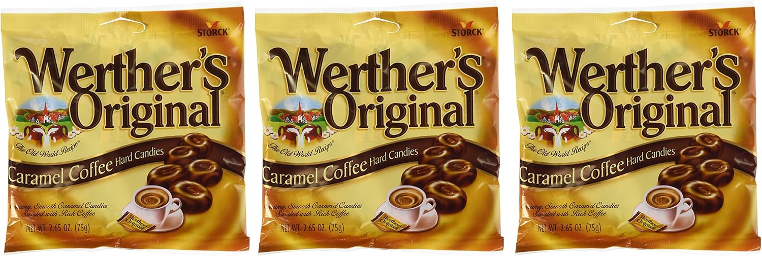 Werther's Original Caramel Coffee Hard Candies 2.65 oz 3 pack