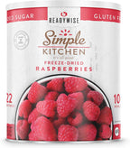 READYWISE - Simple Kitchen Freeze Dried Raspberries, 22 Servings, Vegan, Gluten Free, Healthy Snack, Survival Food, Dried Fruit, Raspberries