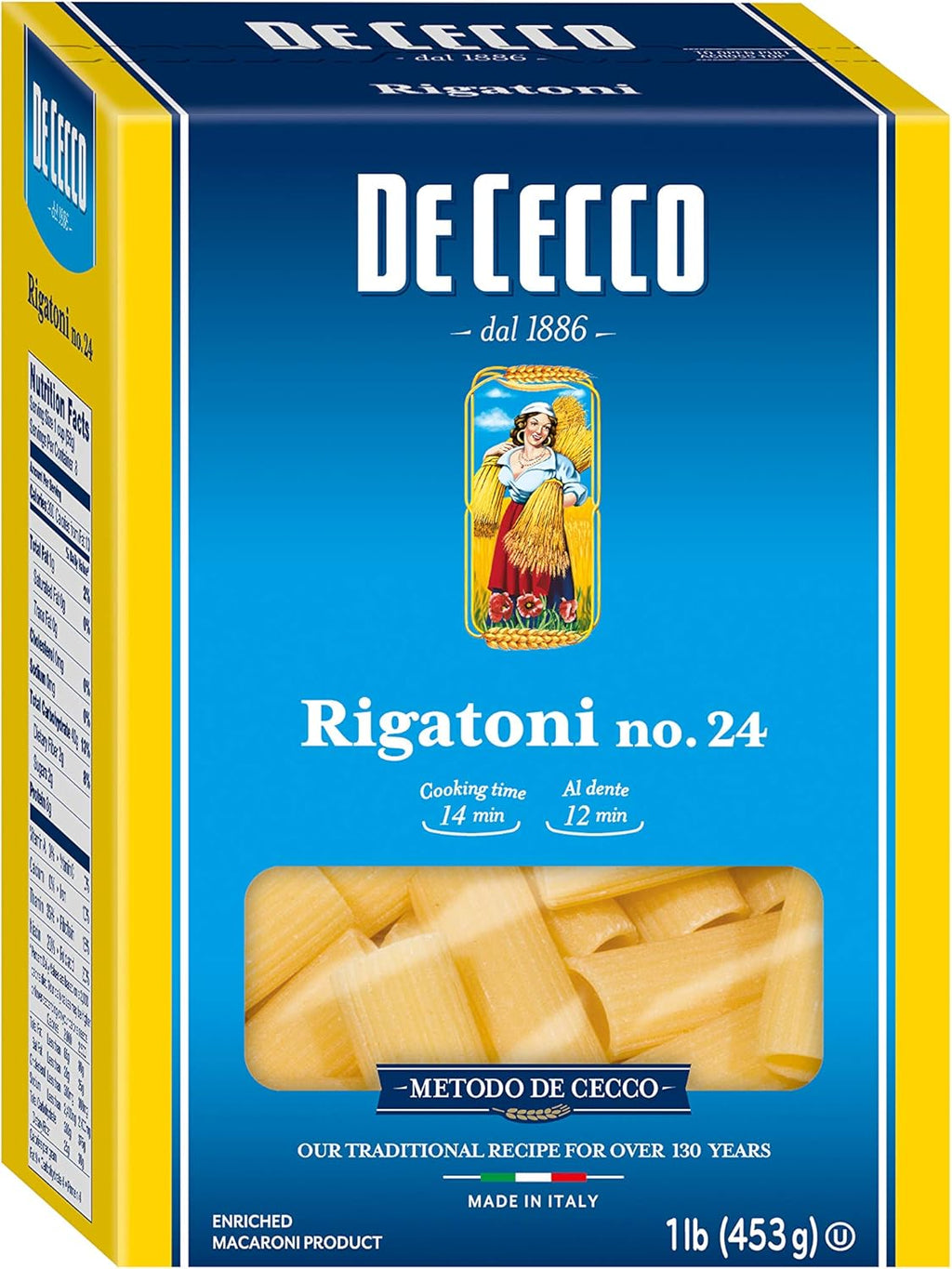 De Cecco Pasta, Rigatoni, 16 Ounce (Pack of 5)