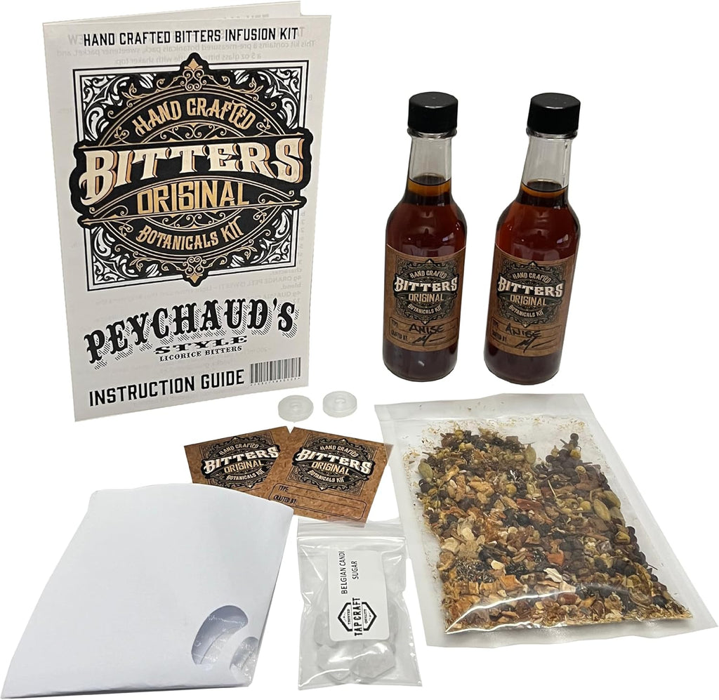 TAPCRAFT Peychaud’s-Style Bitters Making Kit – DIY Cocktail Bitters Kit for Home Mixology and Craft Cocktails – Create Your Own New Orleans Style Aromatic infusion