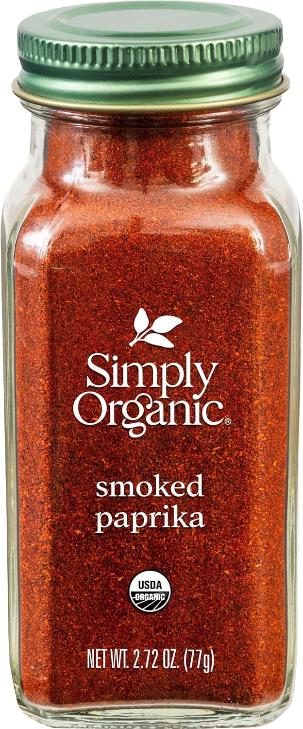 Simply Organic Smoked Paprika, 2.72 Ounce, Oak Wood Smoked & Ground Spanish Paprika, Deep Smokey Flavor, Kosher
