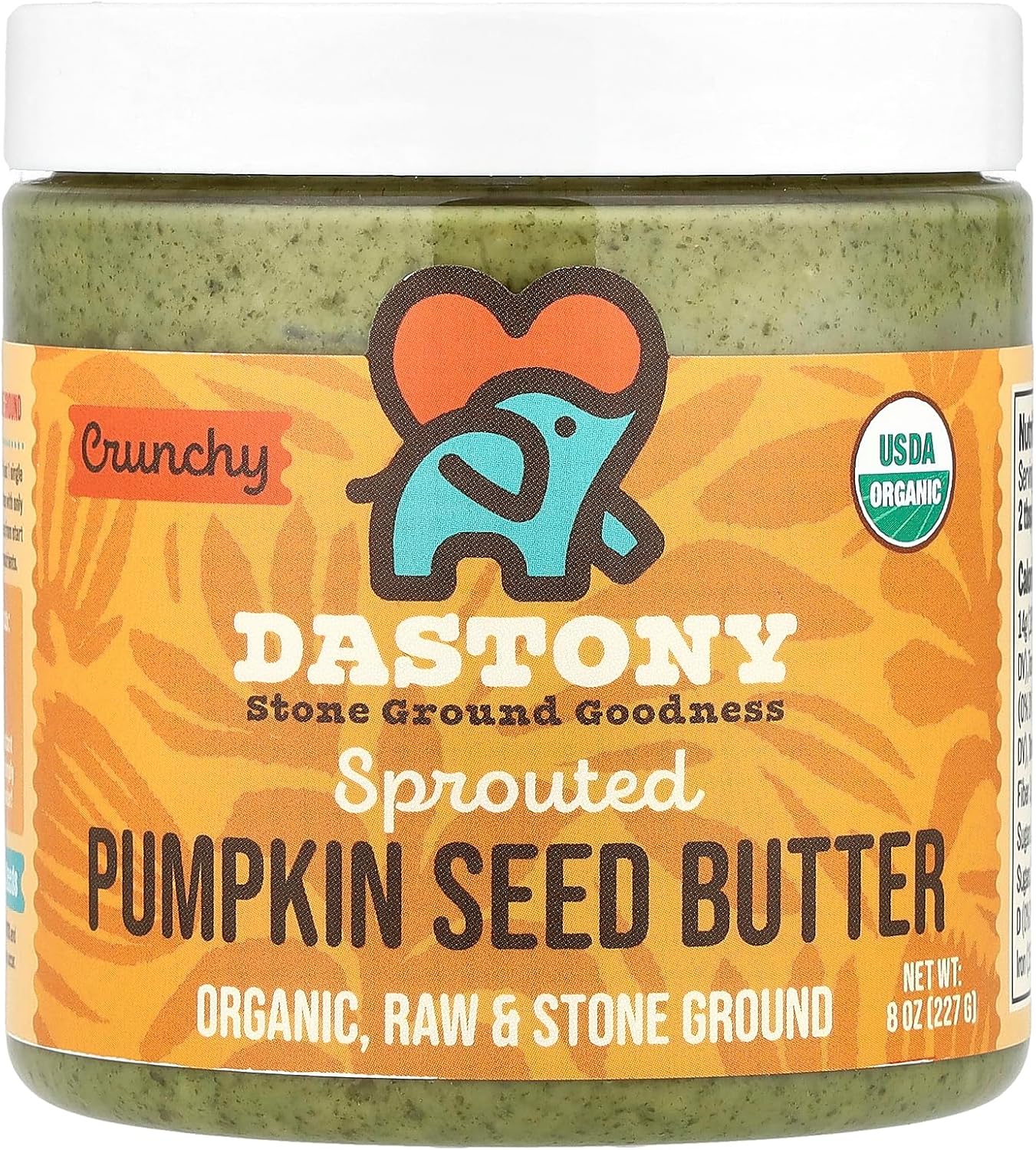 Dastony Sprouted Pumpkin Seed Butter, Crunchy, 8 oz (227 g)