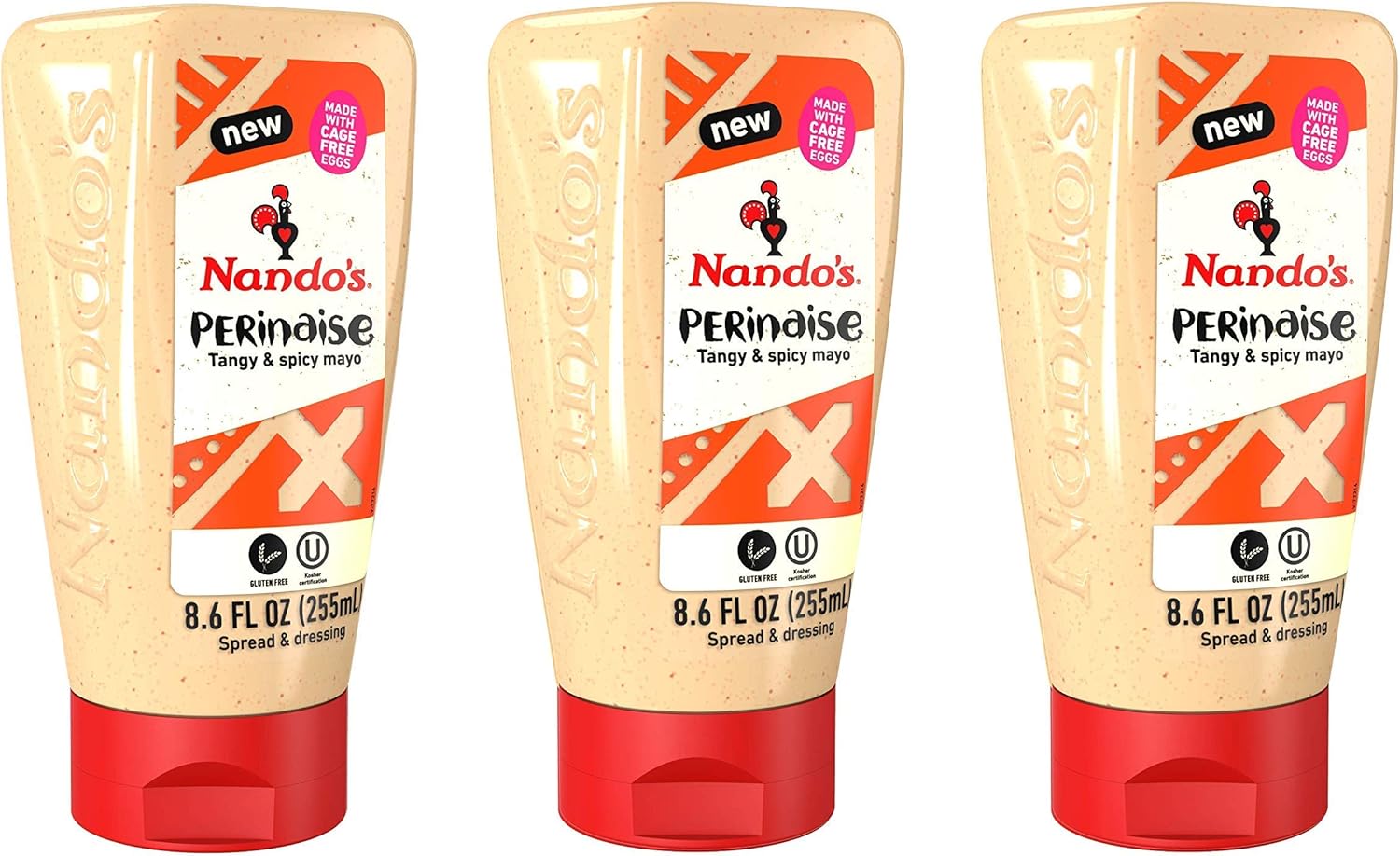 Nando's Original Spicy Mayo PERinaise - Flavored Mayonnaise Spread & Dressing - Gluten Free - 8.6 fl oz (3 Pack)