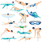 36Pcs Swimming Cupcake Toppers Swim Team Cupcake Toppers Swimming Birthday Party Cake Picks Swimming Pool Party Decorations for Summer Swimming Pool Baby Shower Supplies