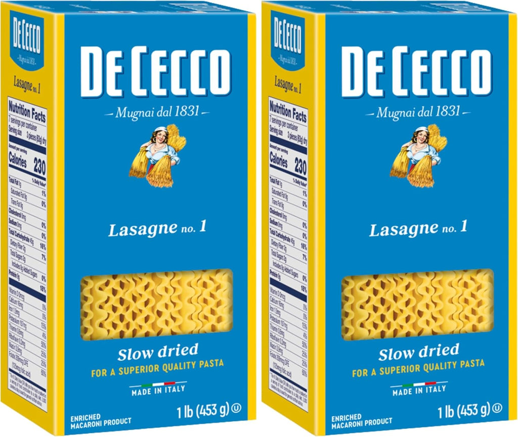 De Cecco Lasagne Pasta, 16 Oz (Pack of 2)