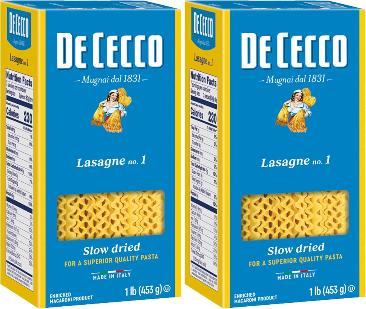 De Cecco Lasagne Pasta, 16 Oz (Pack of 2)