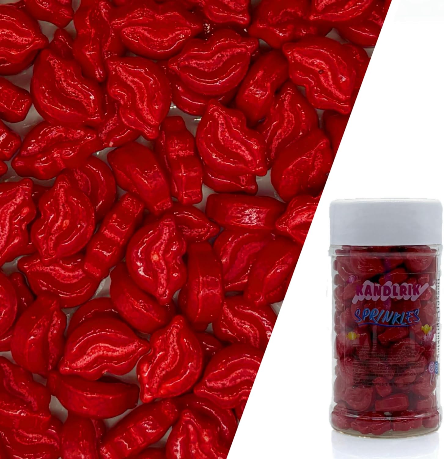 Redlips Sprinkles Edible Redlip Cake Decorating Cake Decorations Cupcake Toppers Cookie Decorating Perfect for Cakes, Cupcakes, Desserts Toppings 3OZ