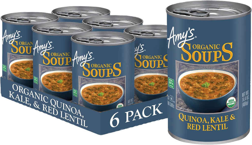 Amy's Soup, Vegan, Gluten Free, Organic Kale, Quinoa and Red Lentil, 14.4 Ounce (Pack of 6)