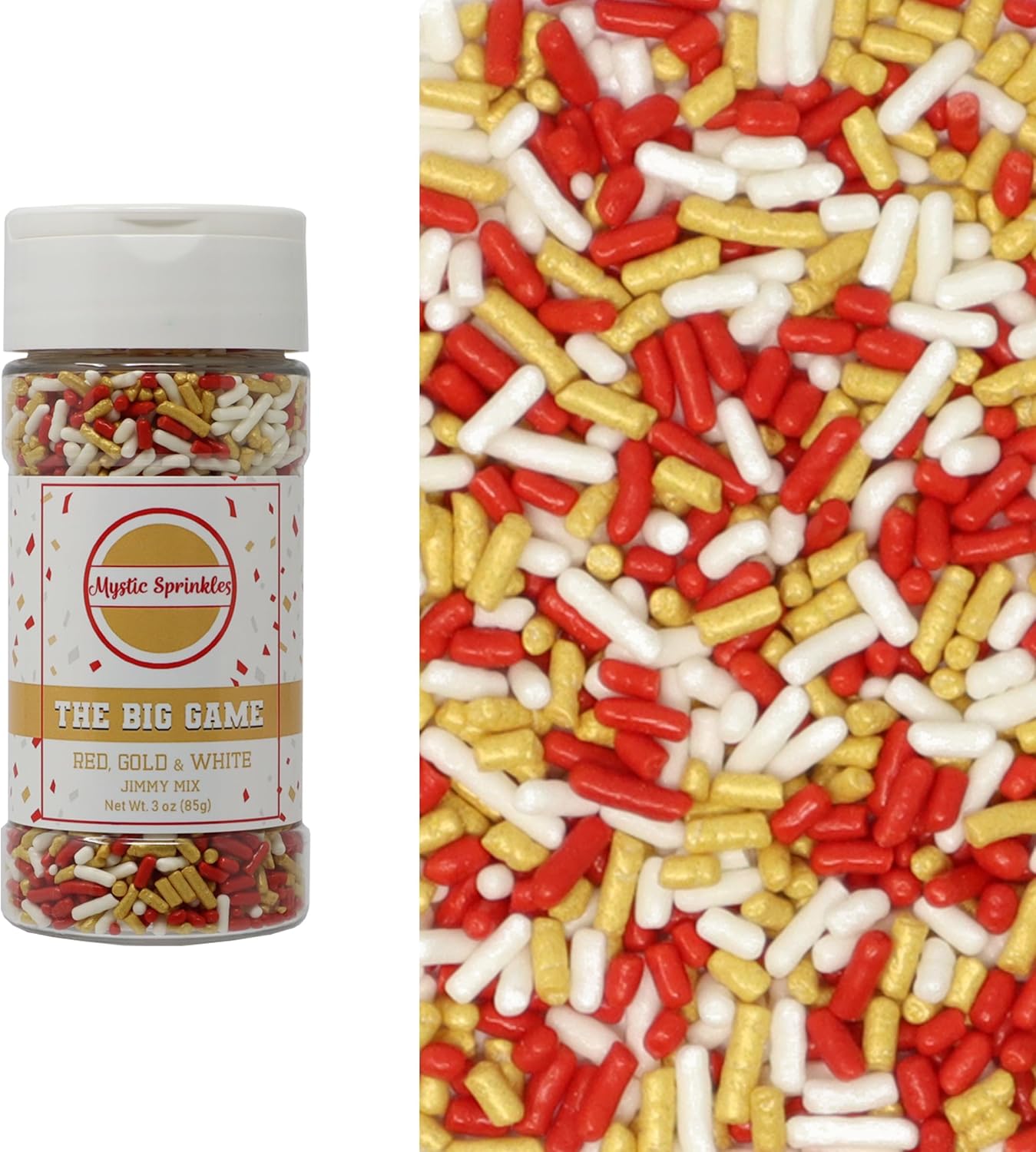 Mystic Sprinkles The Big Game Jimmy Mix 3oz Bottle (Red, Gold & White)