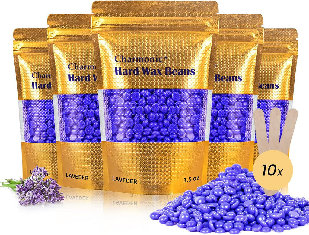 17.5 Oz Charmonic Hard Body Hair Removal Wax Beads, European Lavender Depilatory Wax for Women and Men (500g/1.1 lb)