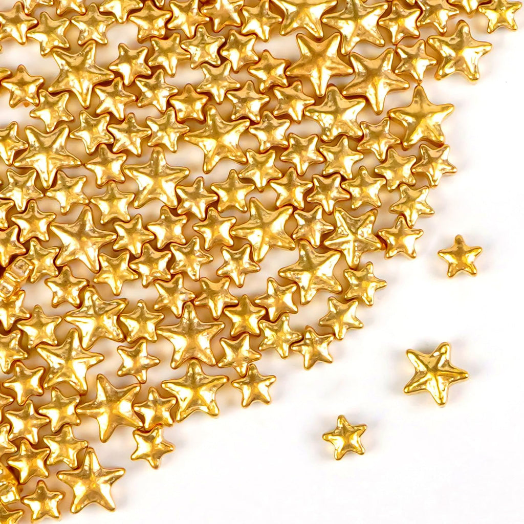 Gold Star Sprinkles for Cake Decorating, 150g/5.29oz Mix Size, Edible Star Sugar Candy, Golden Sprinkles, Metallic Gold Sprinkles, Cupcakes Cookies Topper, Wedding Party, Holiday, Birthday Supplies