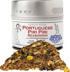 Portuguese Piri Piri Fire Seasoning | Gourmet Spice Blend | Non GMO, All Natural | Handmade in Small Batches in USA | Artisanal Seasoning Mix | Magnetic Tin | GLP-1 Friendly | Sustainably Sourced Rub | Ultra Premium | Gustus Vitae