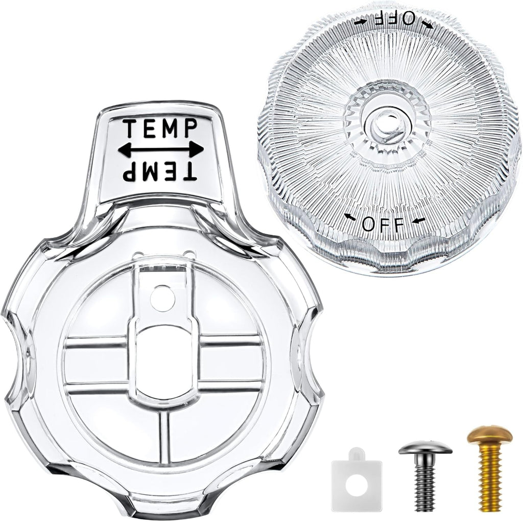Dreyoo 1 Set Compatible with MXT11 Temperature and Volume Handles Compatible with Mixet Tub and Shower Knob Replacement Shower Volume Control Handle Bathtub Temperature Control (Clear Acrylic)