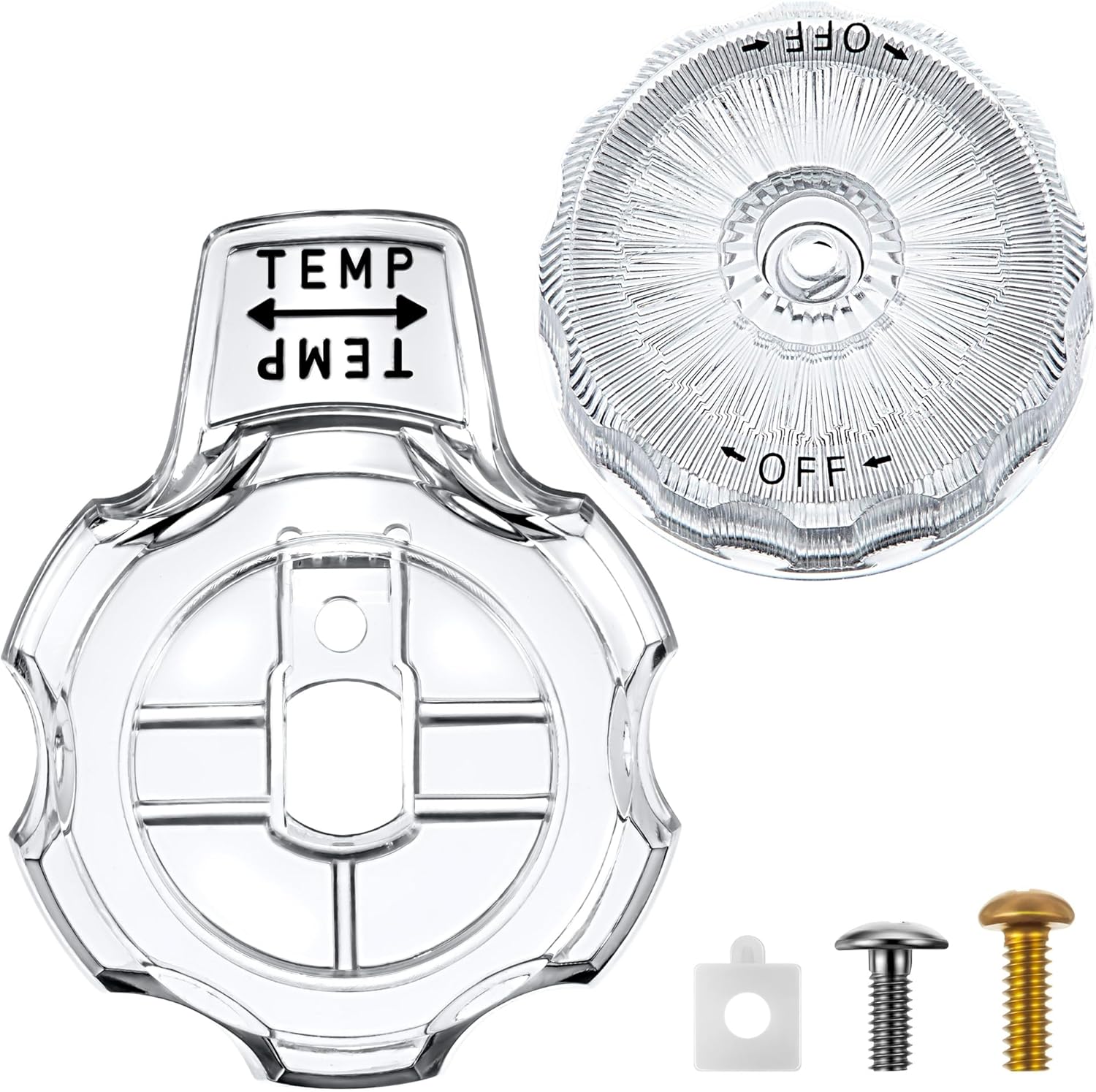 Dreyoo 1 Set Compatible with MXT11 Temperature and Volume Handles Compatible with Mixet Tub and Shower Knob Replacement Shower Volume Control Handle Bathtub Temperature Control (Clear Acrylic)