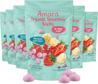 Amara Smoothie Melts - Mixed Red Berries - Baby Snacks Made With Fruits and Vegetables - Healthy Toddler Snacks For Your Kids Lunch Box - Organic Plant Based Yogurt Melts - 6 Resealable Bags