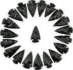 Amazing Gemstone 20 Pieces Black Obsidian Arrowhead, Crystal and Healing Stone Flint Rock Arrow Head - 1 to 1.5 Arrowheads for DIY Project Craft Point Jewelry Making