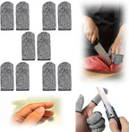 10 PCS Cut Resistant Finger Cots, Reusable Finger Guards, Durable Non Slip Thumb Protector Sleeve, Breathable Fingertip Covers for Kitchen, Work, Sculpture