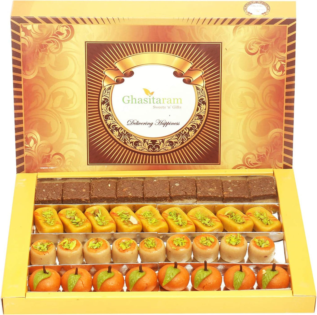 Ghasitaram Gifts Diwali Gifts Sweets- Kaju Sweets Assorted Box (800 gms)