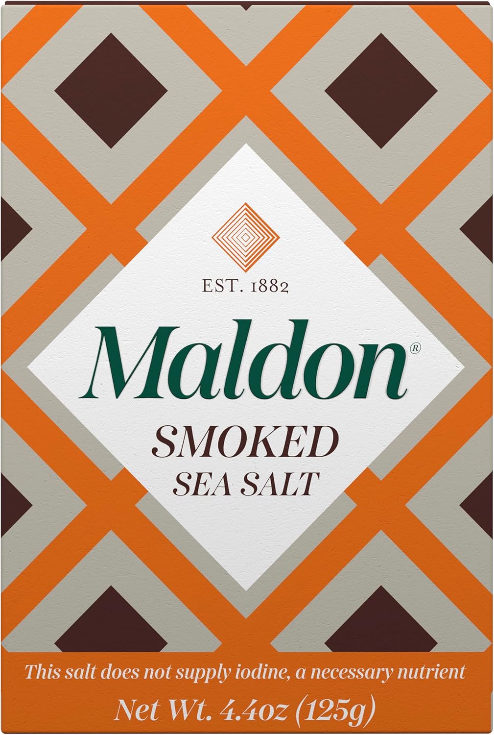 Maldon - Smoked Sea Salt Flakes, 4.4 oz (125 g) - Unique Pyramid Shaped Salt Flakes - Gently Smoked Over Oak - Perfect for a Wide Range of Dishes, Hand-Harvested for Four Generations