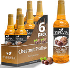 Chestnut Praline Coffee Syrup by Syruvia 6-Pack, 25.4 fl oz, Wholesale Coffee Syrup Shops, Cafes, Baristas, Bistros, & Beverage Bars, Bulk Kosher & Gluten-Free