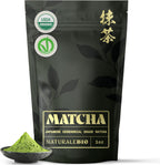 NaturaleBio Matcha Green Tea Powder. Ceremonial Grade Matcha Powder Organic, 1 oz. From Uji, Kyoto for Traditional Japanese Tea Ceremony. Matcha Powder Free of Added Sugars and Preservatives.
