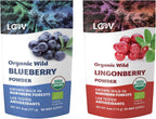 Bundle – 2 items: LOOV Organic Wild Blueberry Powder and Organic Wild Lingonberry Powder