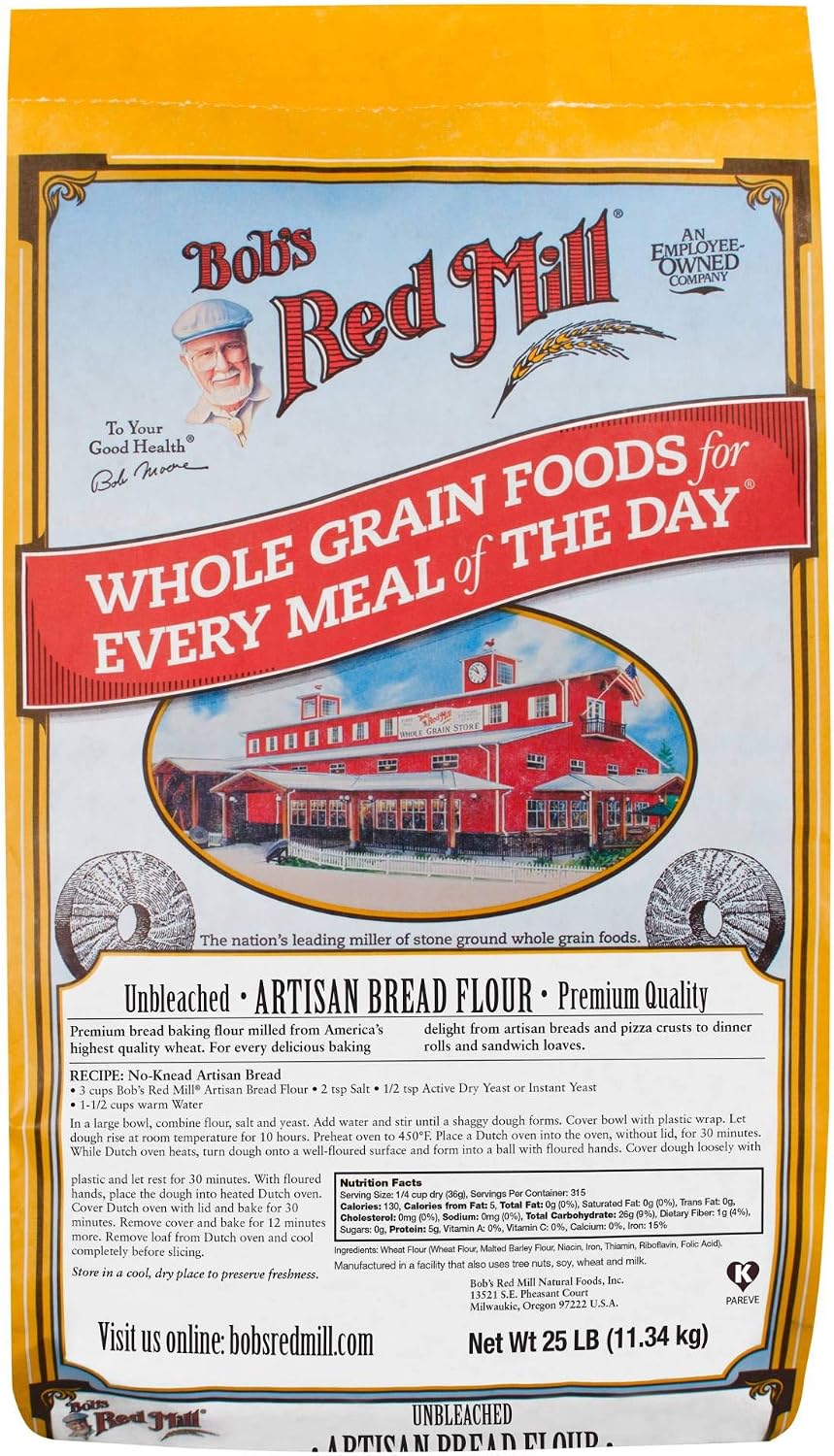 Bob's Red Mill Artisan Bread Flour, 25 Pound (Pack of 1)