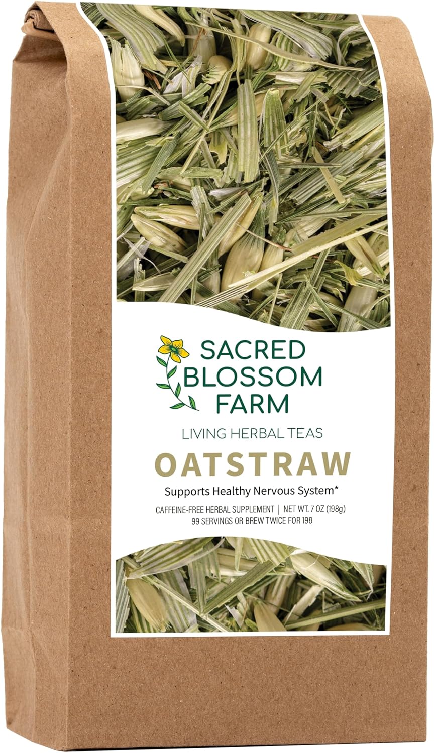 Oatstraw, Organically Grown in Wisconsin | 7.0 oz | 99 Servings | Sacred Blossom Farm | Herbal Tea & Medicinal Herbs | Loose Leaf | Regenerative Farming | Single Source | Avena sativa