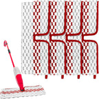 Microfiber Spray Mop Pads - Compatible with Promist MAX, Double Sided Replace Head for Dry/Wet Floor Cleaning Usable (4 Pack Red)