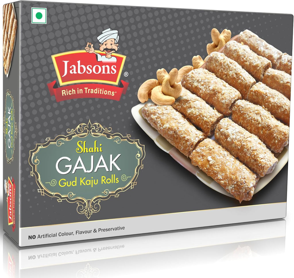 Jabsons - Shahi Gajak, Gud Kaju Rolls, 350 G (12.5 Oz)