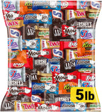 Chocolate Assorted Bulk Candy Variety Pack 5lb - Mini Chocolate Bars, Milk & Dark Chocolate Mix - Individually Wrapped Bulk Candy for Office Snacks, Party Favors and Bags