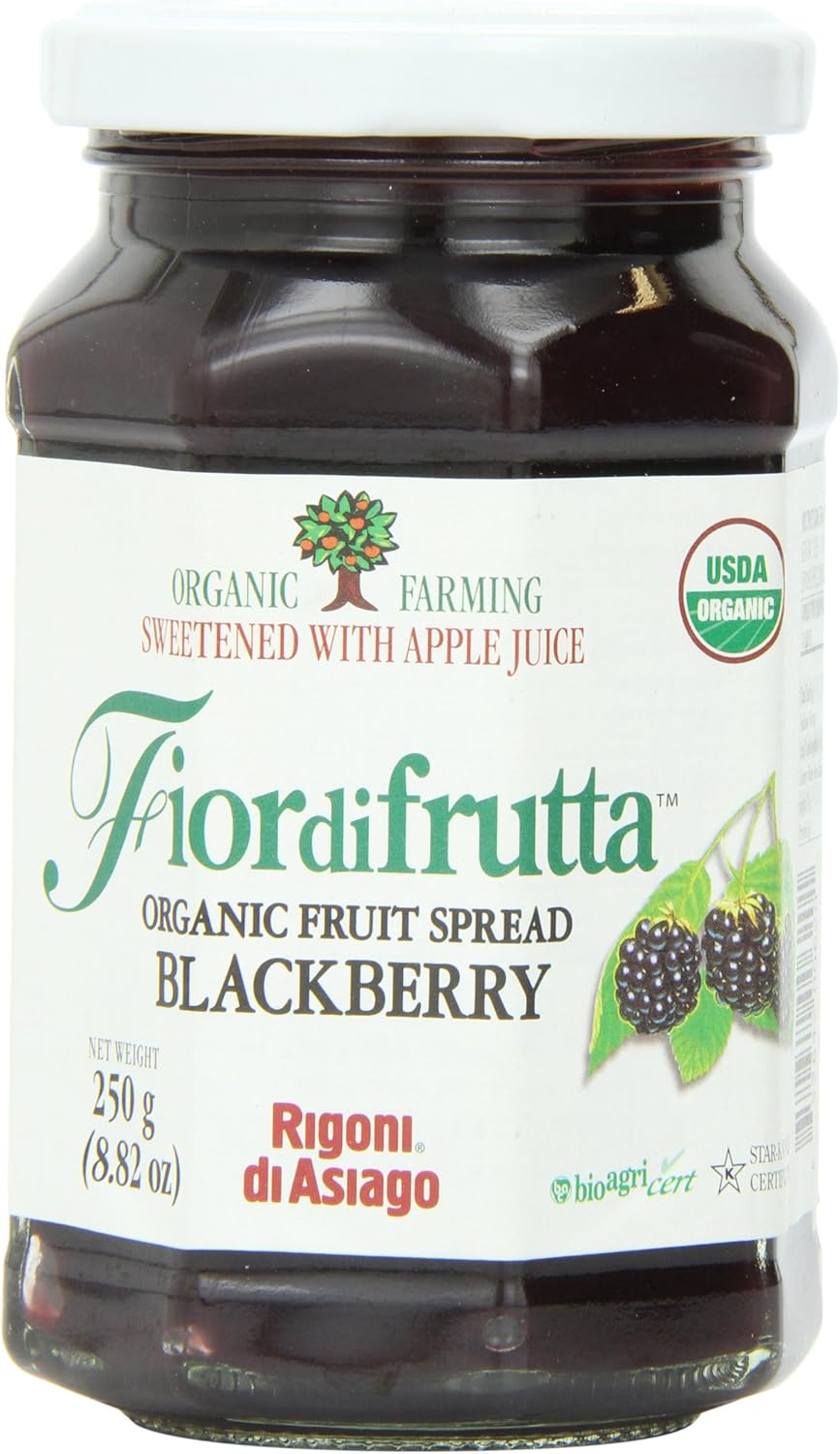 Fior Di Frutta, Fruit Spread Blackberry Organic, 8.82 Ounce