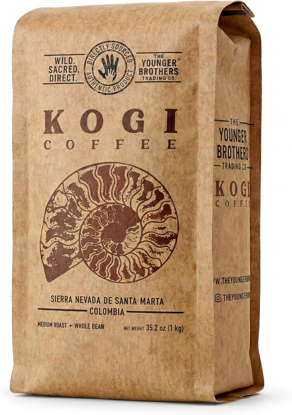 The Younger Brothers Trading Co. – Kogi Indigenous Wild-Grown Coffee, Medium Roast, Whole Bean, 35.2 oz (Pack of 1)
