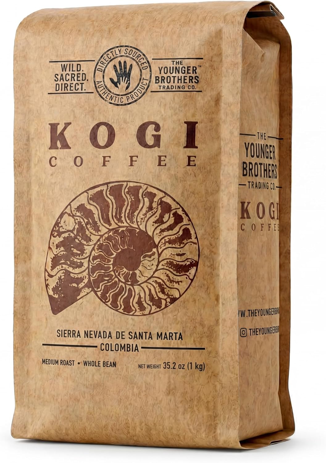 The Younger Brothers Trading Co. – Kogi Indigenous Wild-Grown Coffee, Medium Roast, Whole Bean, 35.2 oz (Pack of 1)