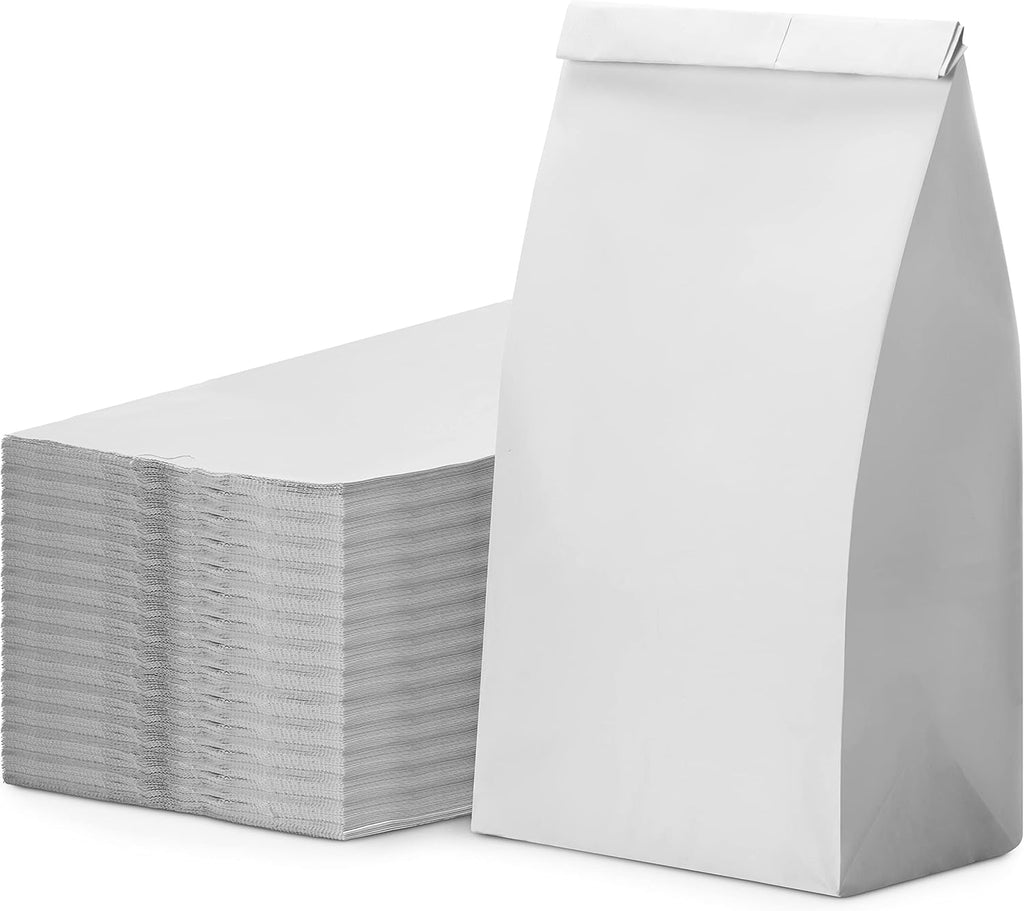 Culinware Kraft Paper Bags 10 Lb - Durable White for Snack, Lunch, Sandwich, Pastries, Popcorn, Grocery and Party Favor Bulk 6.5 x 4.15 x 13.3 In - 500 Count