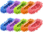 Cosywell 5 Pairs 10 PCS Mop Slippers for Floor Cleaning Supplies Microfiber Mopping Slippers Washable Reusable Mop Socks Mop Shoes Microfiber Foot Socks